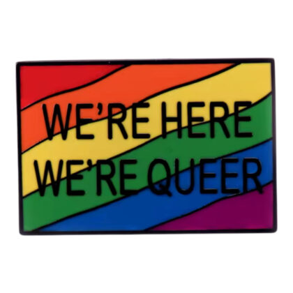 We're Here We're Queer pin