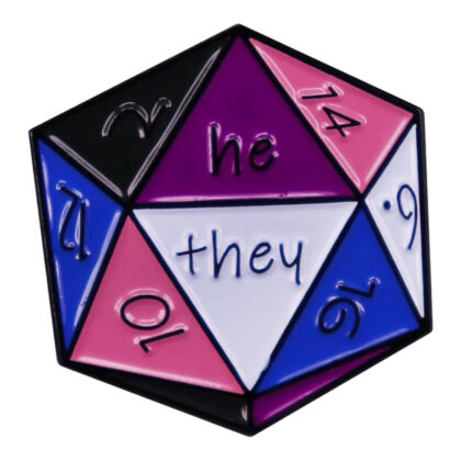 He/They Gender Fluid D&D Dice pin