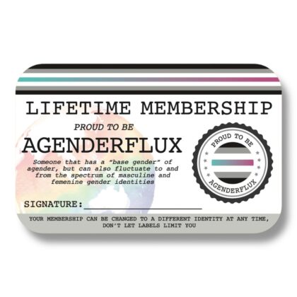 Agenderflux Lifetime Membership Card