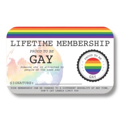 Gay (rainbow) Lifetime Membership Card