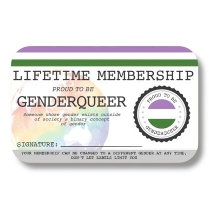 Genderqueer Lifetime Membership Card