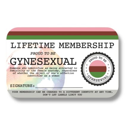 Gynesexual Lifetime Membership Card