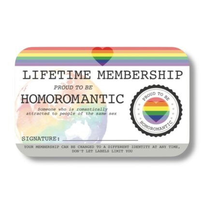 Homoromantic Lifetime Membership Card
