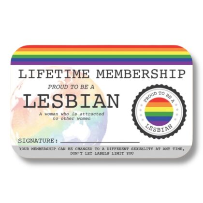 Lesbian (rainbow) Lifetime Membership Card