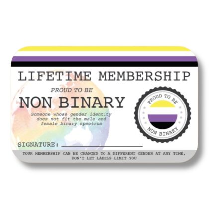 Non Binary Lifetime Membership Card
