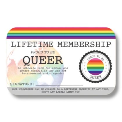 Queer (Gilbert Baker flag) Lifetime Membership Card