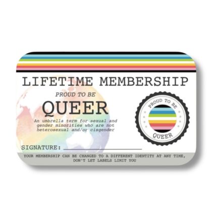 Queer (new 2020 flag) Lifetime Membership Card