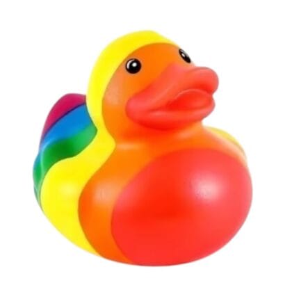 Mini rainbow rubber duck
