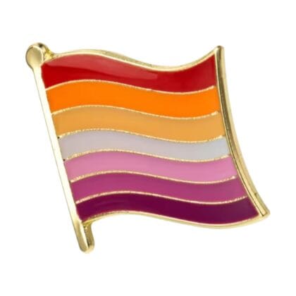 Lesbian Flying Flag Pin - 7 Stripe