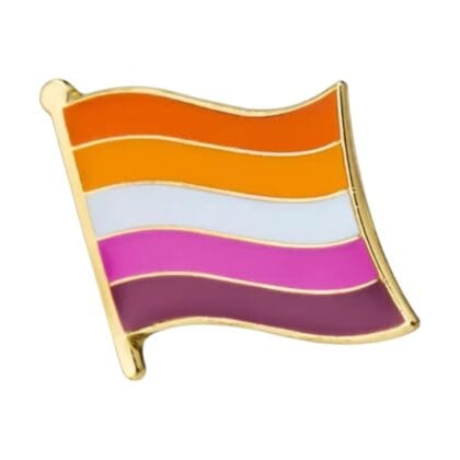 Lesbian Flying Flag Pin - 5 Stripe