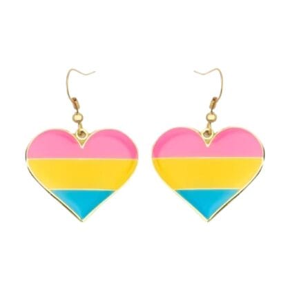 Pansexual Heart Earrings