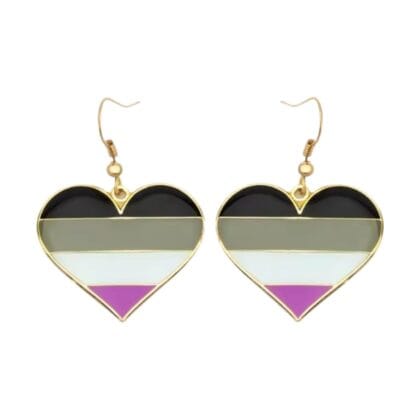 Asexual Heart Earrings