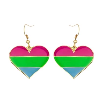 Polysexual Heart Earrings