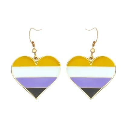 Non Binary Heart Earrings