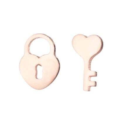 Lock And Key Stud Earrings
