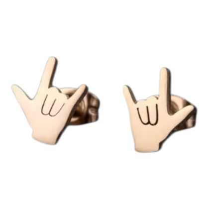 I Love You NZSL Solid Stud Earrings